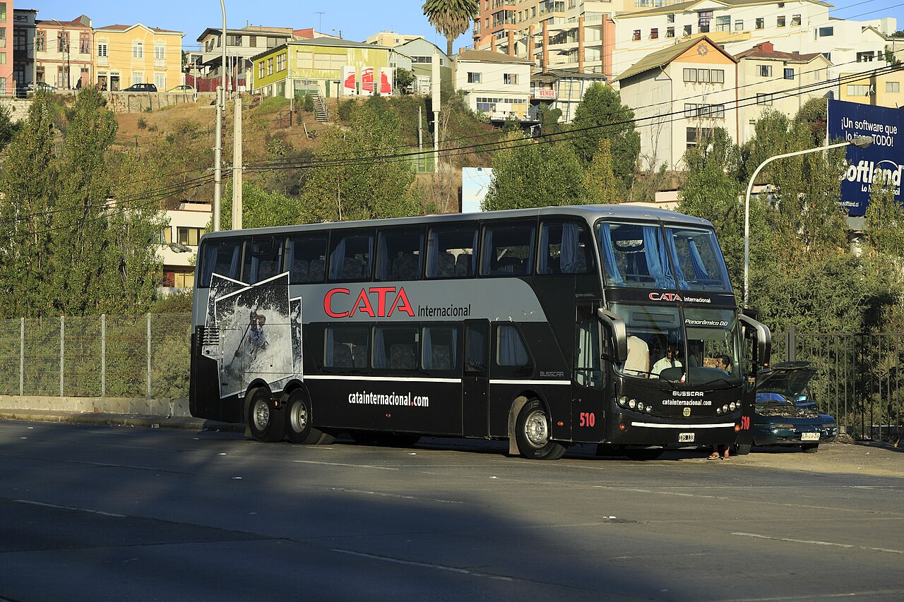 A Busscar double-decker coach exported and operating in Germany.