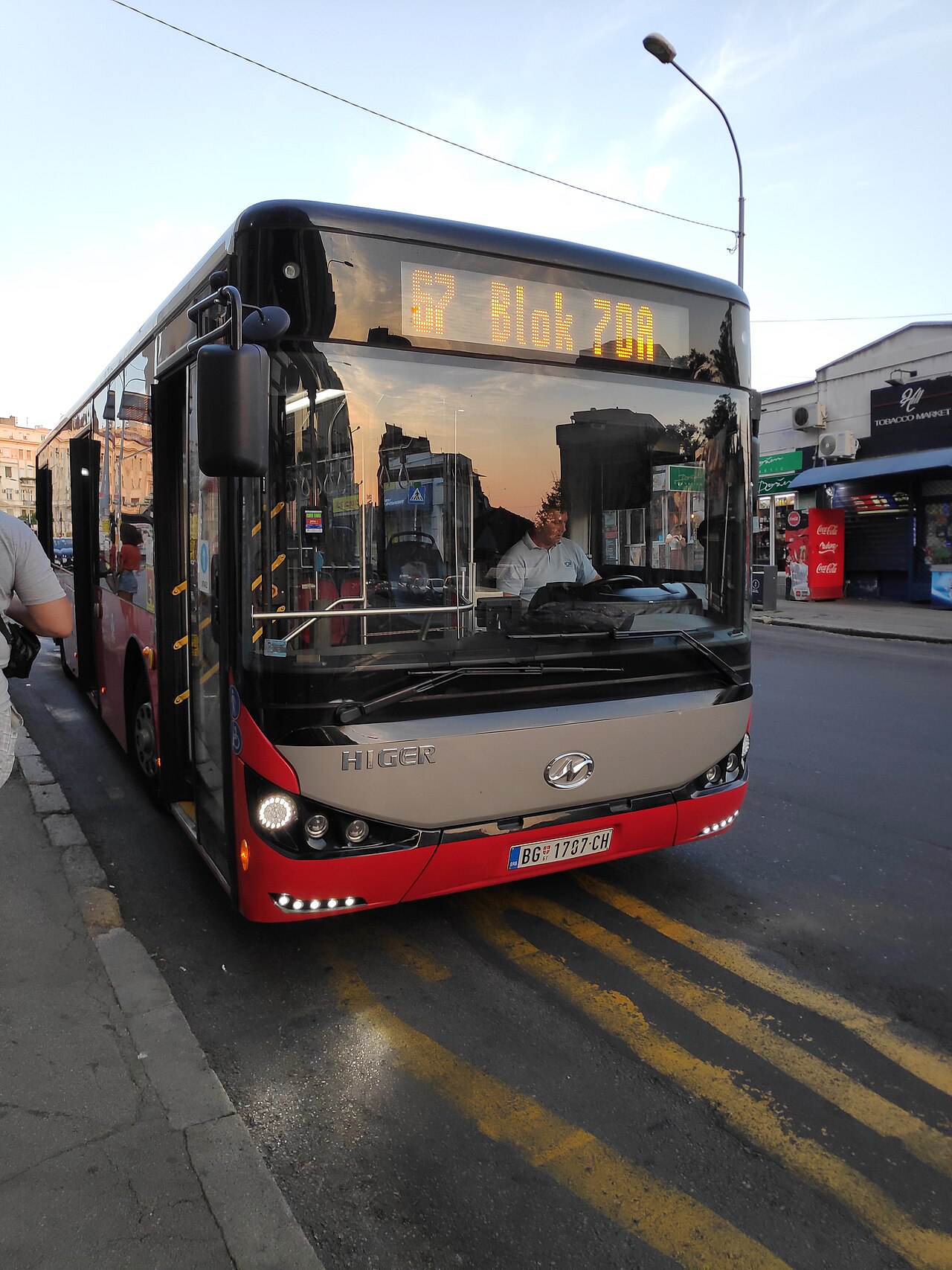 A Higer city bus in service in Belgrade, Serbia