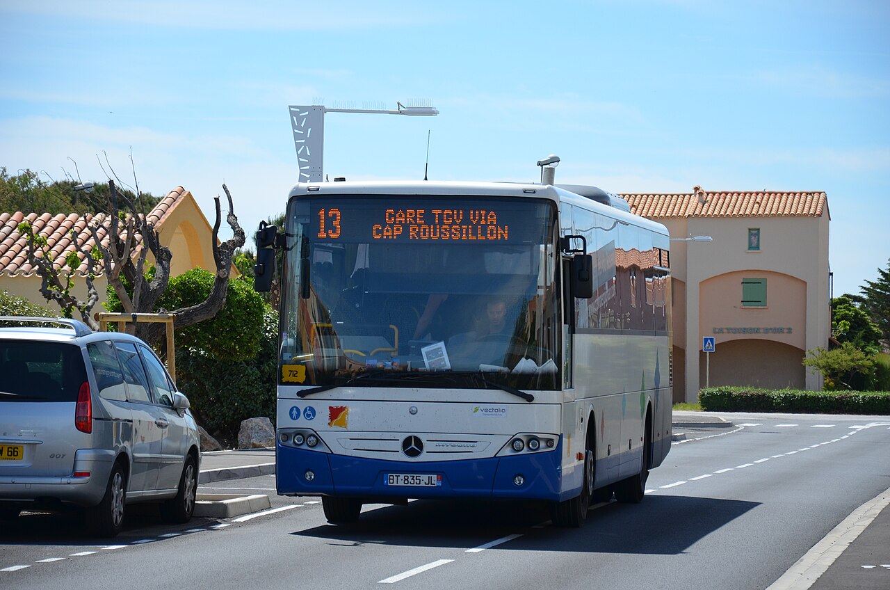 A Mercedes-Benz Intouro intercity bus, the bridge between city bus and coach.