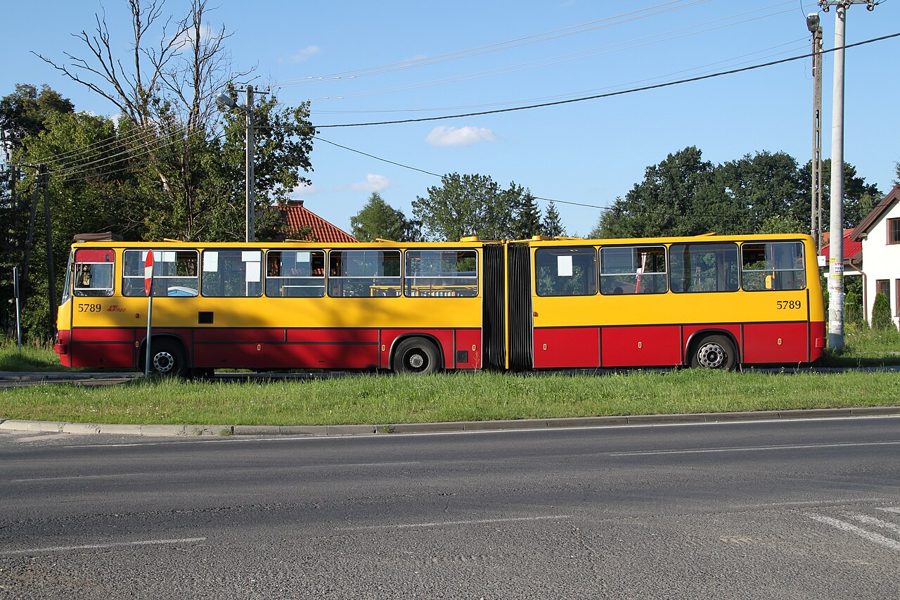 An Ikarus 280.70E articulated bus in Warsaw