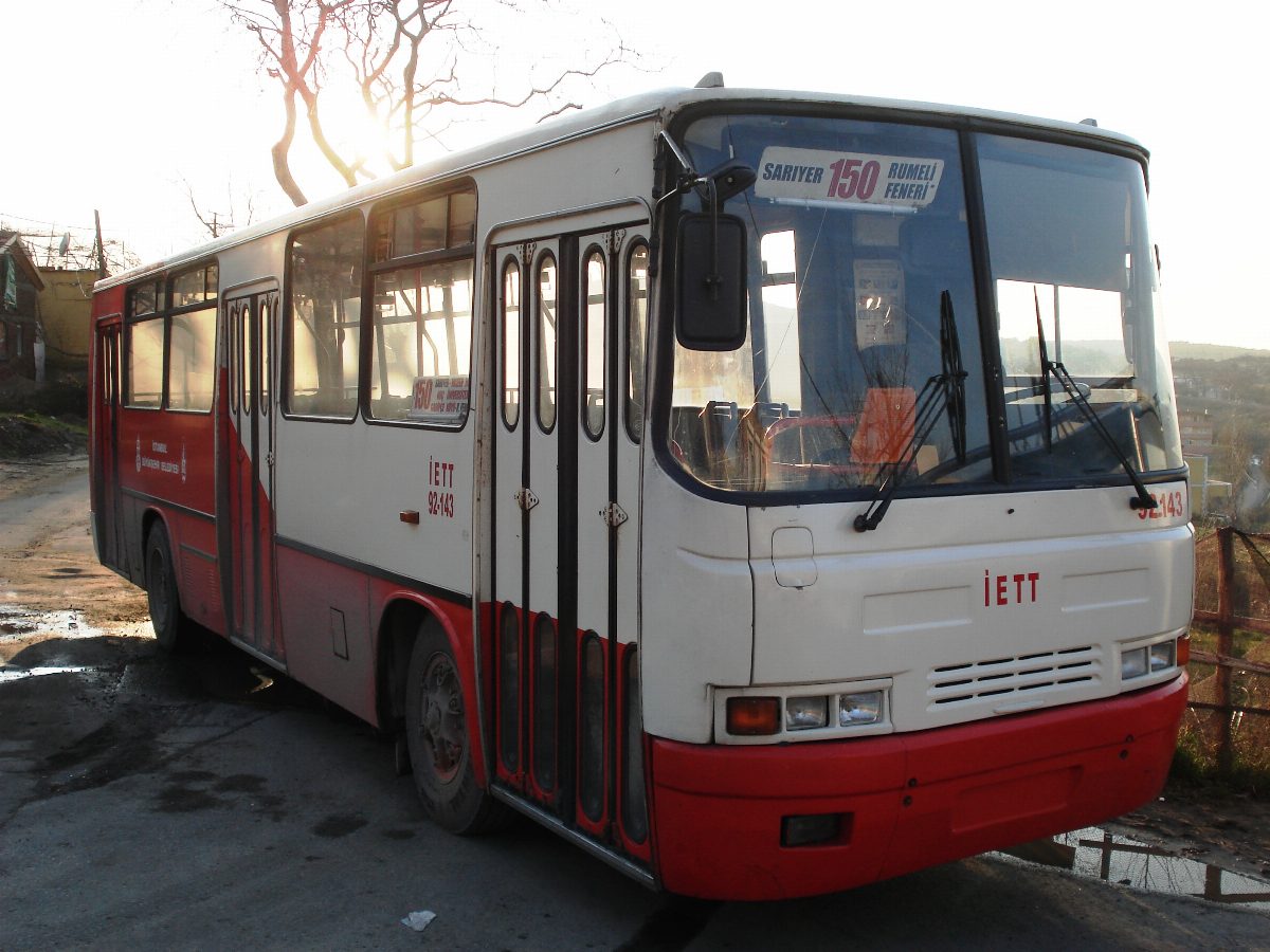 A rigid Ikarus 260 city bus of Istanbul's İETT operator