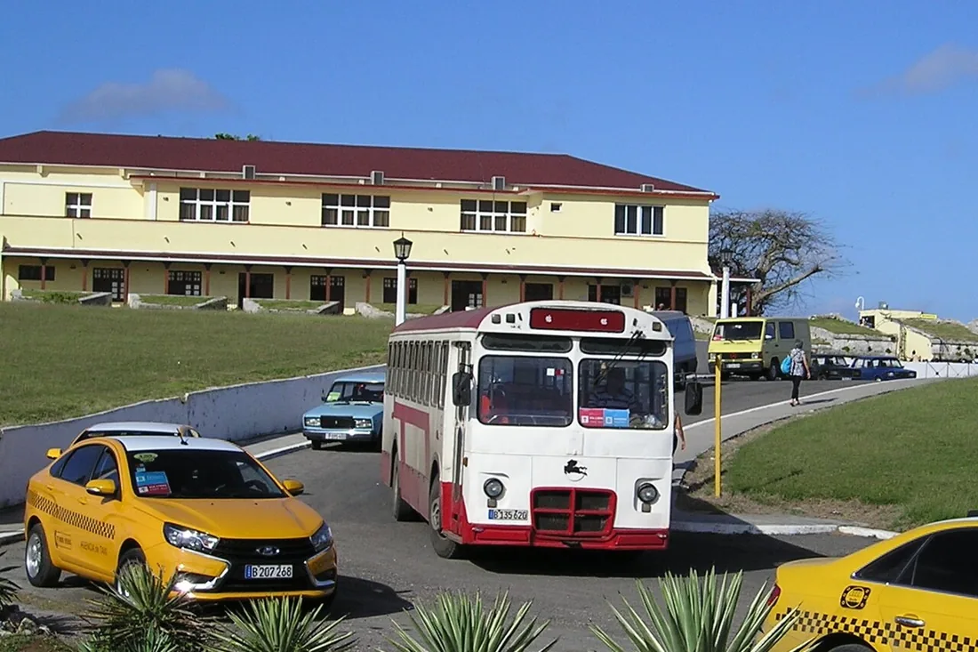 A Pegaso bus, registration B135620, in service on a street in Havana, Cuba.
