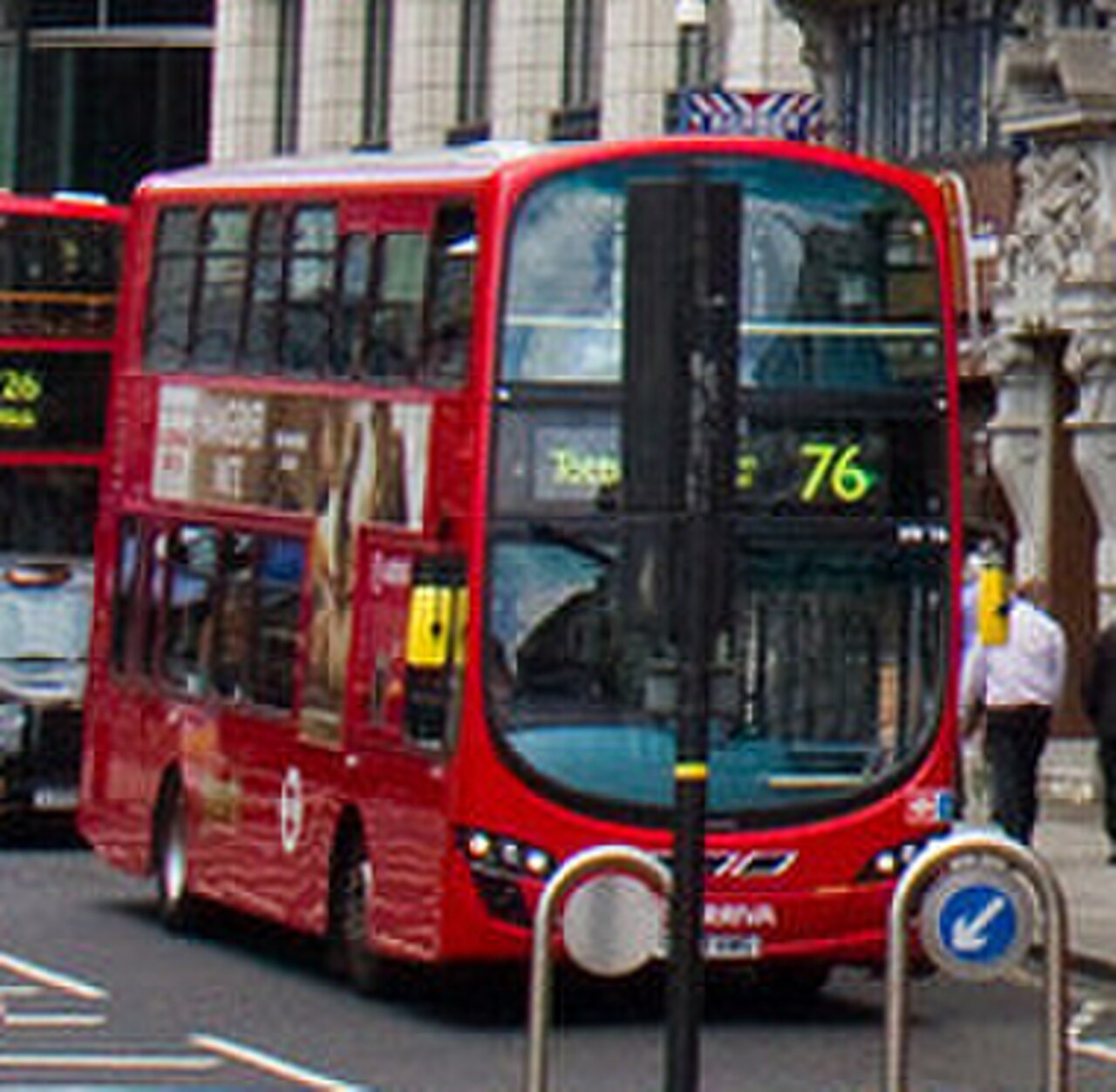 An Arriva London Volvo B5LH hybrid double-decker with Wrightbus Eclipse Gemini 2 body at Ludgate Circus