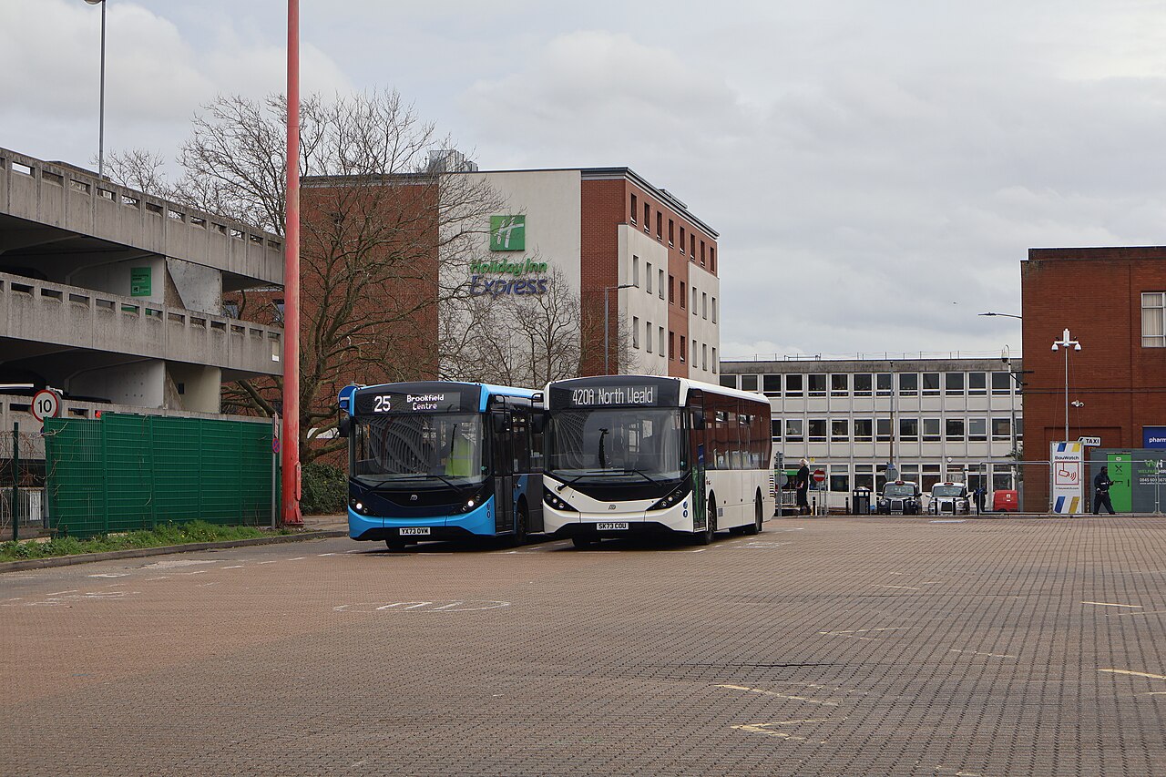 Two Alexander Dennis Enviro200 MMC midibuses at Harlow Bus Station