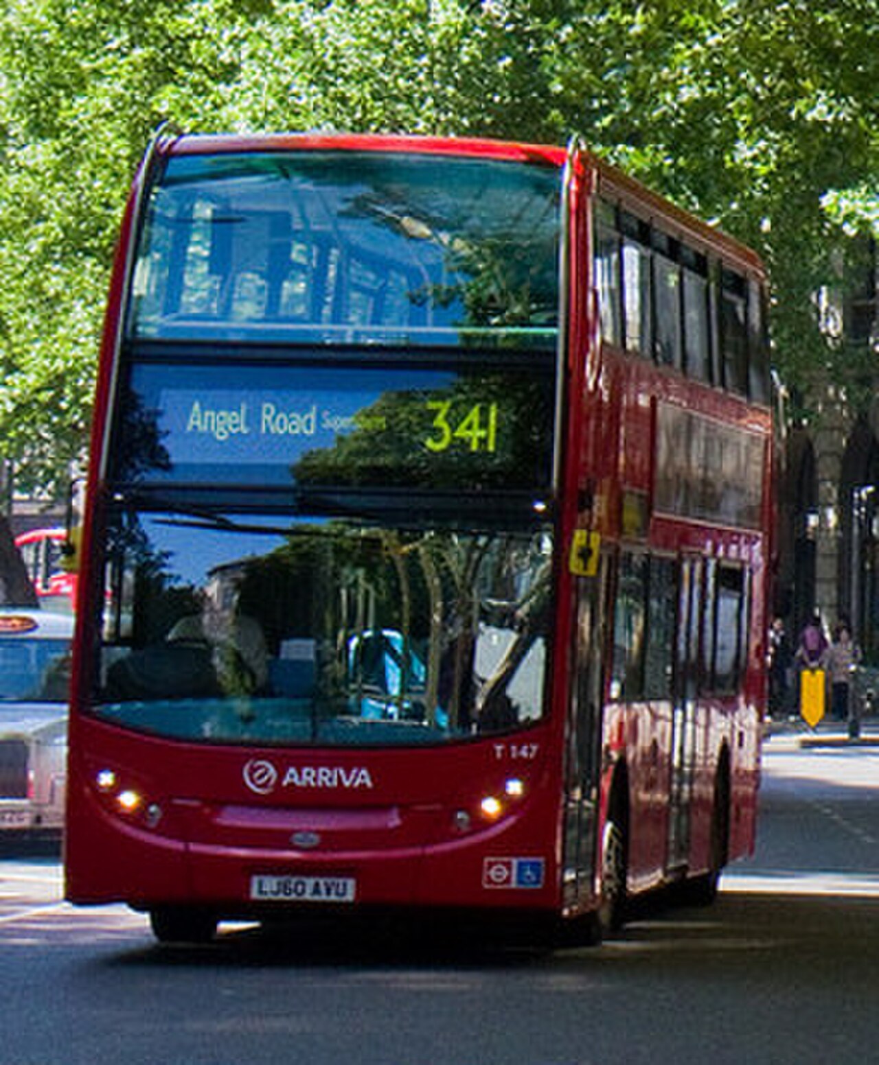 An Arriva London Alexander Dennis Enviro400 double-decker on route 341