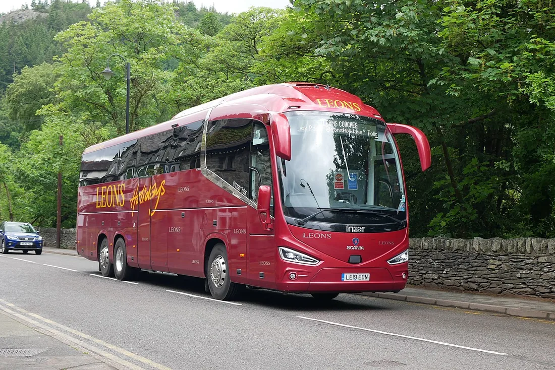 An Irizar PB coach body on a Scania chassis.