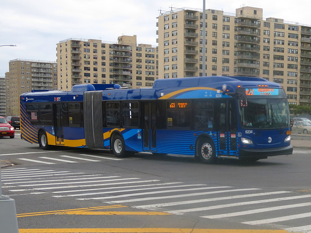 A New Flyer Xcelsior XD60 articulated diesel bus operating the Q53 Select Bus Service in Queens, New York.