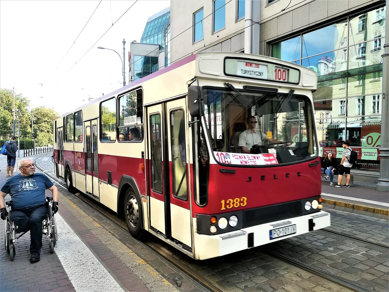 A later Jelcz 120M-family city bus preserved in Poznań, Poland.