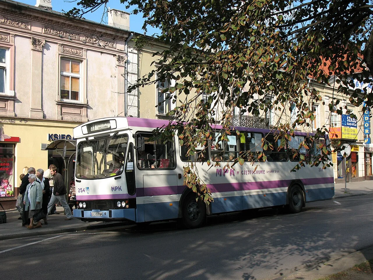 A Jelcz PR110 city bus in service in Częstochowa, Poland.