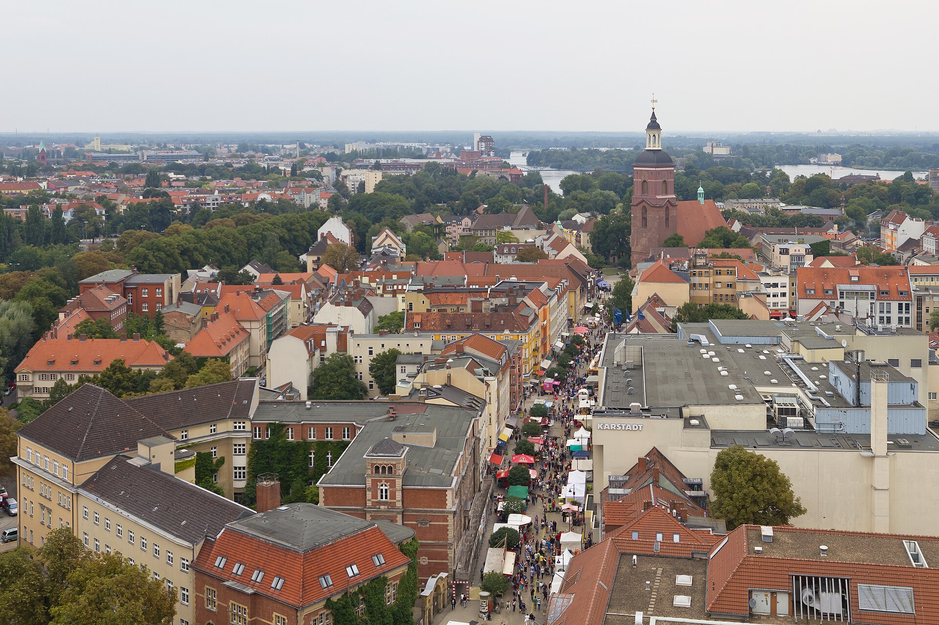 A view over the Berlin-Spandau district from the Spandau town hall tower