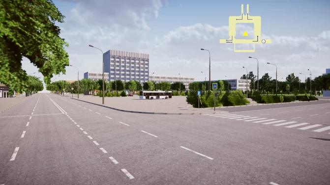 Mapa Borisov City Map [Eastern Europe] - Ruas e Paisagem (Proton Bus Simulator)