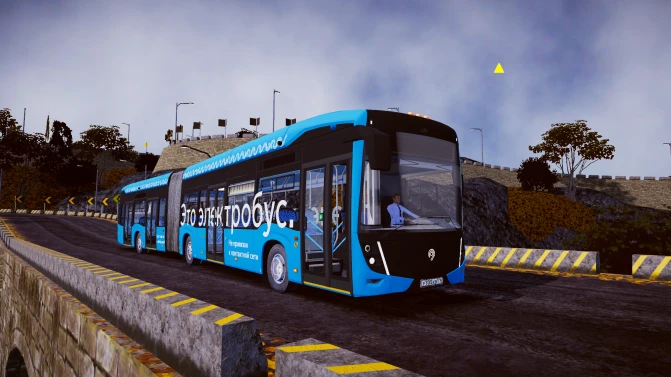 Mod KamAZ-6292 – Russian 18m Articulated Electric Bus Mod - Vista Principal/Lateral (Proton Bus Simulator)