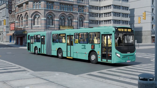 Mod Caio Millennium V MB O500MA BT6 Articulated Bus Mod - Vista Principal/Lateral (Proton Bus Simulator)