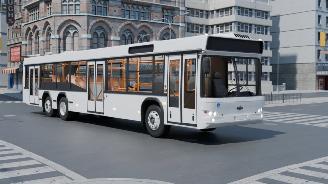 Mod MAZ-107.468 – Belarusian 3-Axle City Bus Mod for PBS - Vista Principal/Lateral (Proton Bus Simulator)