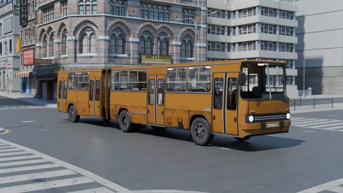 Mod Ikarus 280.48 — Hungarian Articulated City Bus Mod - Vista Principal/Lateral (Proton Bus Simulator)