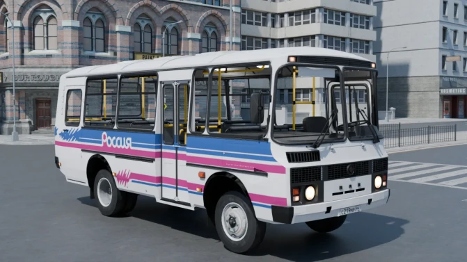 Mod PAZ-3205 — Russian Classic Midibus Mod for PBSU - Vista Principal/Lateral (Proton Bus Simulator)