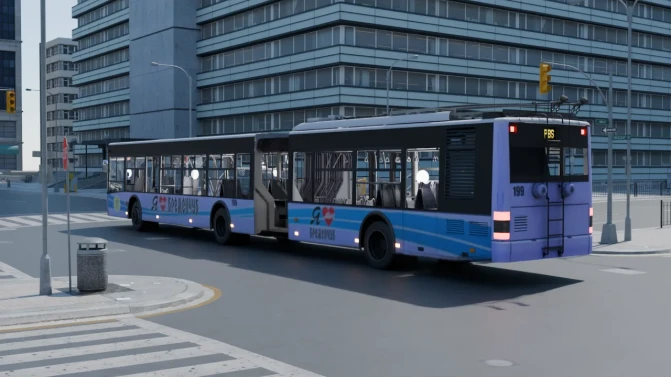 Mod LAZ E301A1 — Ukrainian Articulated Trolleybus Mod - Interior e Painel (Proton Bus Simulator)
