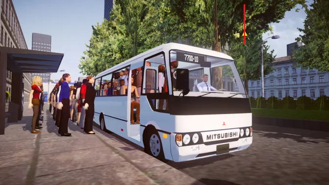 Mod Mitsubishi Fuso Rosa - Vista Principal/Lateral (Proton Bus Simulator)